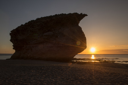 Sunrise on the beach of the dead of Carboneras, Almeriaの写真素材