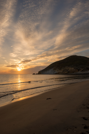 Sunrise on the beach of the Genoveses of Cabo de Gata, Spainの写真素材