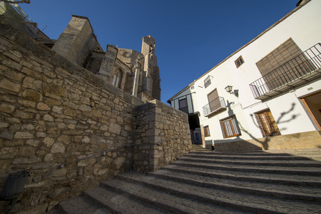 Streets through the medieval village of Morella, Spainのeditorial素材