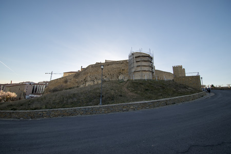Streets through the medieval village of Morella, Spainのeditorial素材