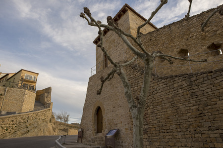 Streets in the medieval village of Morella, Spainのeditorial素材