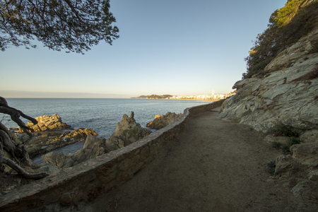 Lloret de Mar at sunrise on the Costa Brava, Spainの写真素材