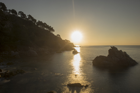 Lloret de Mar at sunrise on the Costa Brava, Spainの写真素材