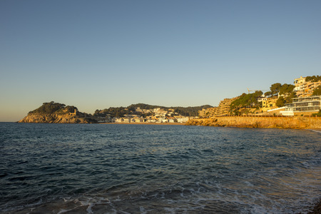 The village of Tossa de mar next to the Mediterranean, Spainの写真素材