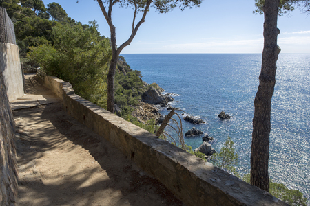 Round roads through Lloret de Mar, Costa brava, Spainの写真素材