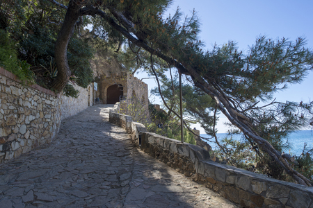 The village of Lloret de Mar next to the coast, Spainの写真素材