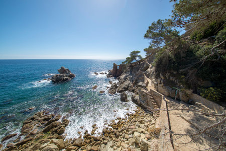 Round roads through Lloret de Mar, Costa brava, Spain