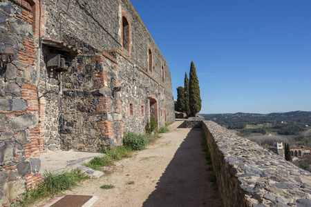 The medieval village of Hostalric in Girona, Spainのeditorial素材