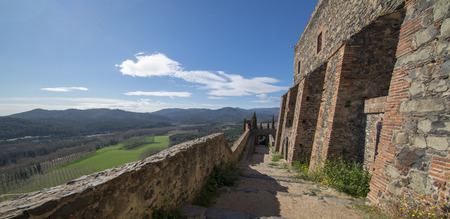 The medieval village of Hostalric in Girona, Spainのeditorial素材