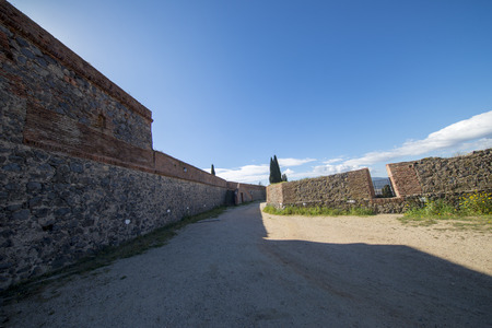 The medieval village of Hostalric in Girona, Spainのeditorial素材