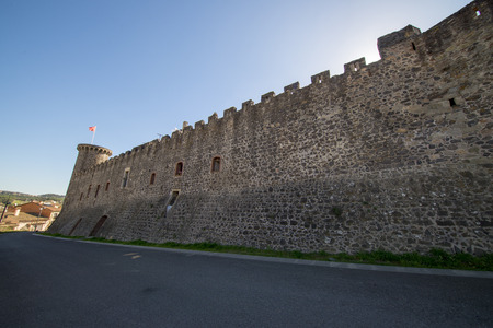 The medieval village of Hostalric in Girona, Spainのeditorial素材