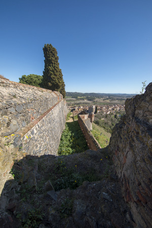 The medieval village of Hostalric in Girona, Spainのeditorial素材