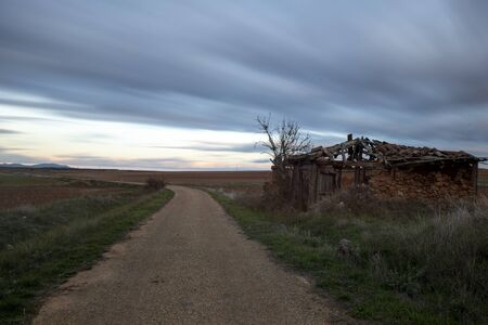 The abandoned town of Escobosa de Calatanazor, Spainの写真素材