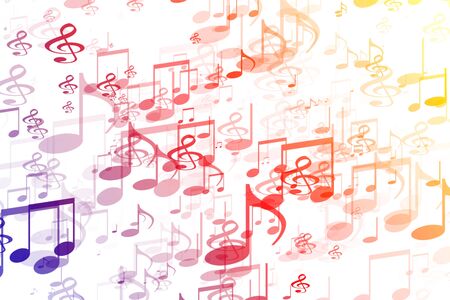 A white background with musical letters of various colors, graphic resourceの写真素材