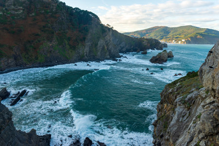Access by stairs to the hermitage of San Juan de Gaztelugatxe, Spain