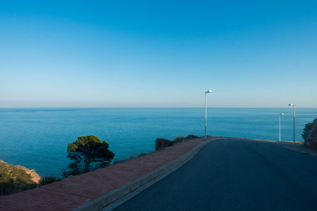The coast of the renega in Oropesa a clear summer day, Spain