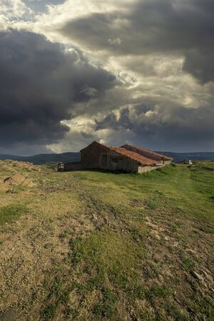 Mountains in Valdelinares a cloudy day at sunset, Teruelの写真素材