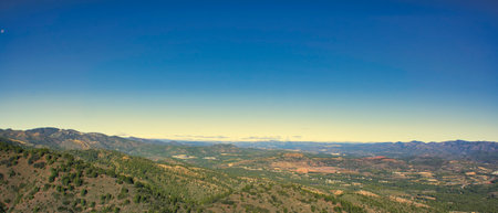 The Garbi viewpoint in the Sierra Calderona of Valencia, Spainの写真素材