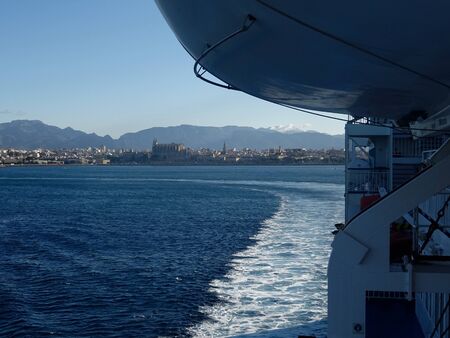 sailing through the bay of Palmaの写真素材