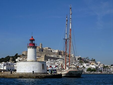 entrance to the port of Ibiza, Spainの写真素材