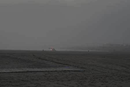 the beach disappears behind the hazeの写真素材