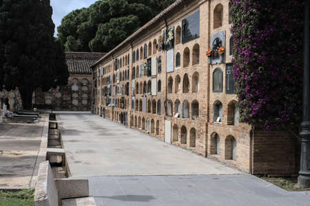 View of a section of niches of the cemetery of Valencia, Spainの写真素材