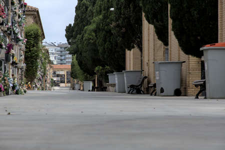 View of a section of niches of the cemetery of Valencia, Spainの写真素材