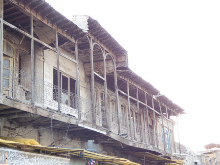 Ruined wooden balconyの写真素材