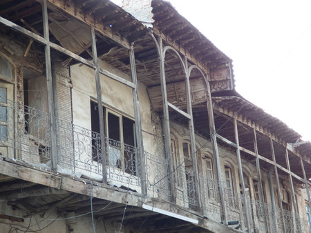 Ruined building at Iranの写真素材