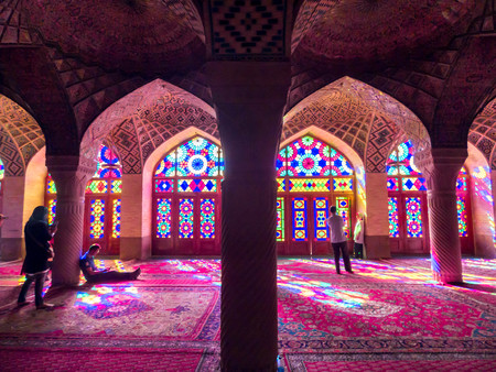 Pink mosque in Shiraz, Iranのeditorial素材
