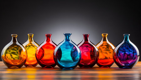 Abstract geometric glass crystal bottles containers.の素材