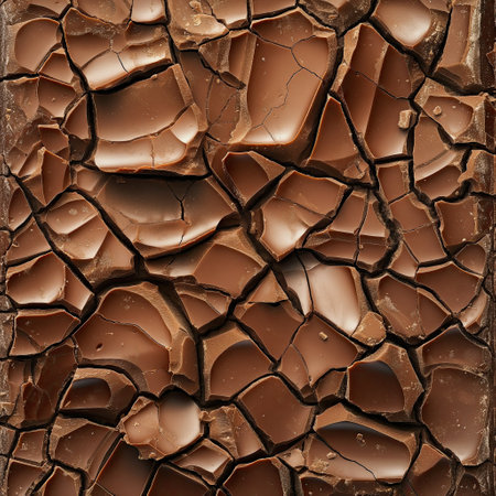 Broken, cracked chocolate background. Chocolate texture. Chocolate pattern. Chocolate background.の素材