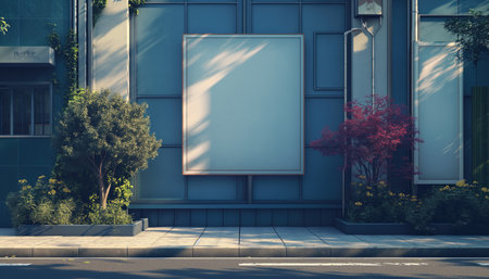 display blank clean screen or signboard mockup for offers or advertisement in public areaの素材