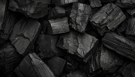 Black background. Black coal texture. Black coal background.の素材