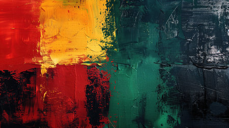 black history month canvas grunge texture red yellow green paint color celebration backgroundの素材