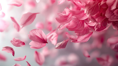pink flower petals on a light background, close-upの素材