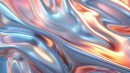 abstract fluid metal background with smooth lines and waves, computer generated imagesの素材
