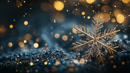 Snowflakes on bokeh background. Christmas and New Year concept, copy spaceの写真素材