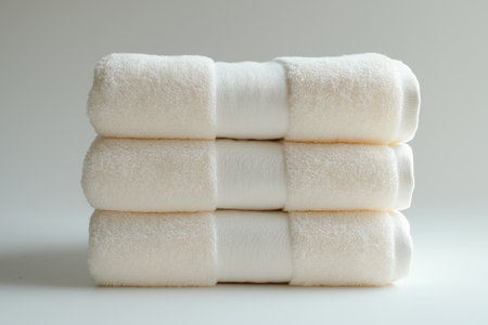 towels on a white background, closeup, soft focusの素材