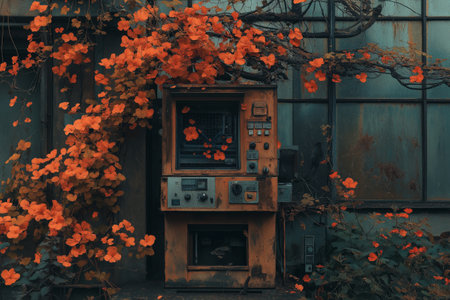 An abandoned factory overtaken by natureの写真素材