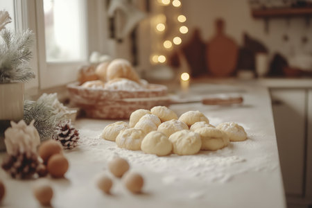 process of preparing Christmas cookies. Christmas and New Year conceの素材