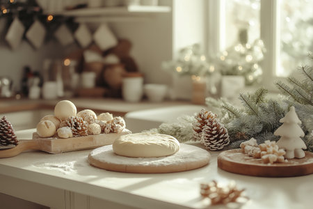 process of preparing Christmas cookies. Christmas and New Year conceの素材