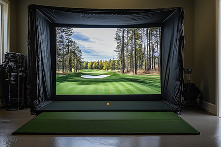 golf course in modern room.の素材