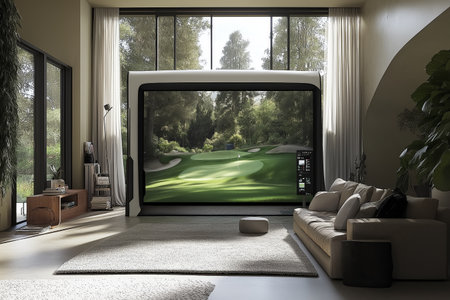 golf course in modern room.の素材