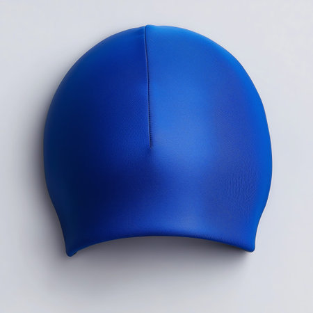 Bright blue swim cap designed for enhancing aquatic performance during trainingの写真素材