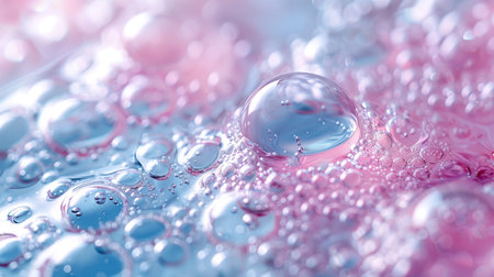 Serum-Gel Toner Drop Macro Transparent Liquid Skincare with Bubbles on White Backgroundの素材