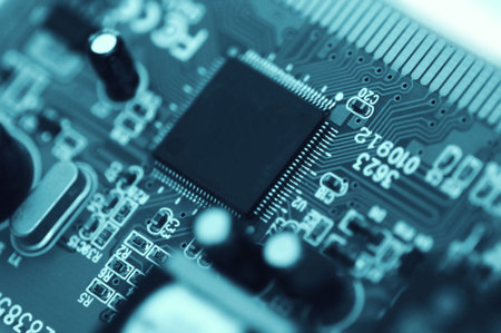 Electronic circuit, close-up view
