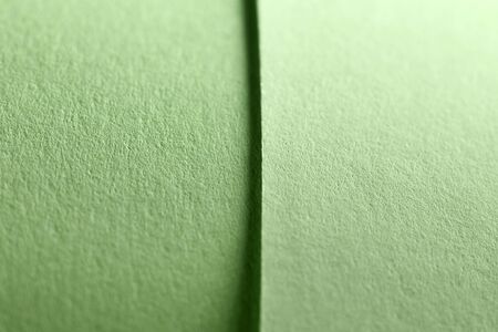 Green blank papers , rough surface , long shadow cuts in two the frameの写真素材