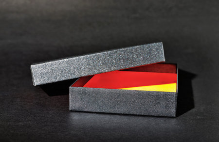 Empty black gift boxの写真素材