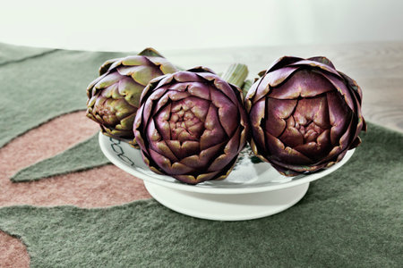 The artichoke is a variety of thistle cultivated as food, the edible part is the green flower budの写真素材